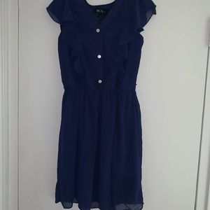 Macy blue ruffle dress